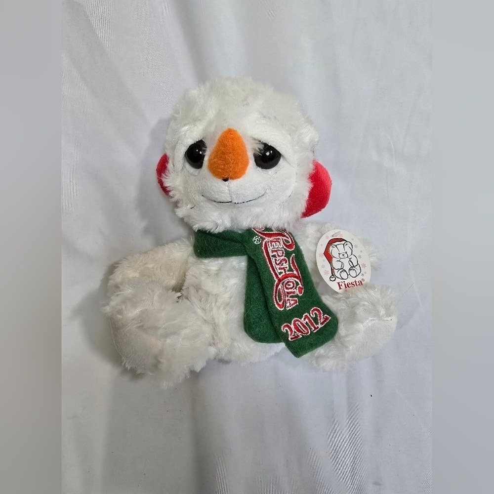NWT Pepsi Cola 2012 Vintage Christmas Holiday Plush Stuffed Snowman